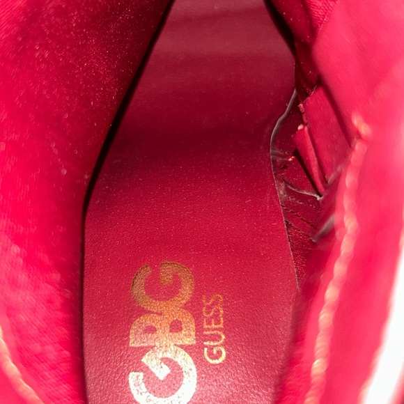 GUESS Women’s Red & Gold Studded Stiletto Ankle Boots – Size 9.5 - Picture 12 of 14